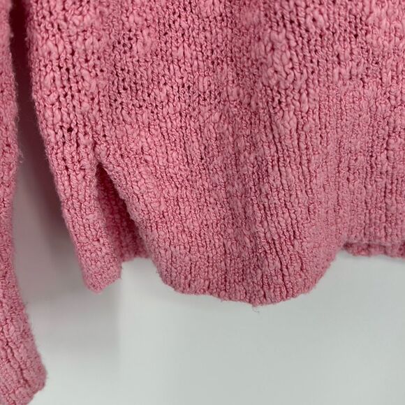 J. Crew V-neck slub cotton textured sweater pullover Soft pink Large - Picture 5 of 12
